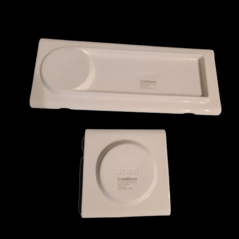 *Crate And Barrel For Life Sushi Plate Set with Sauce Bowls.